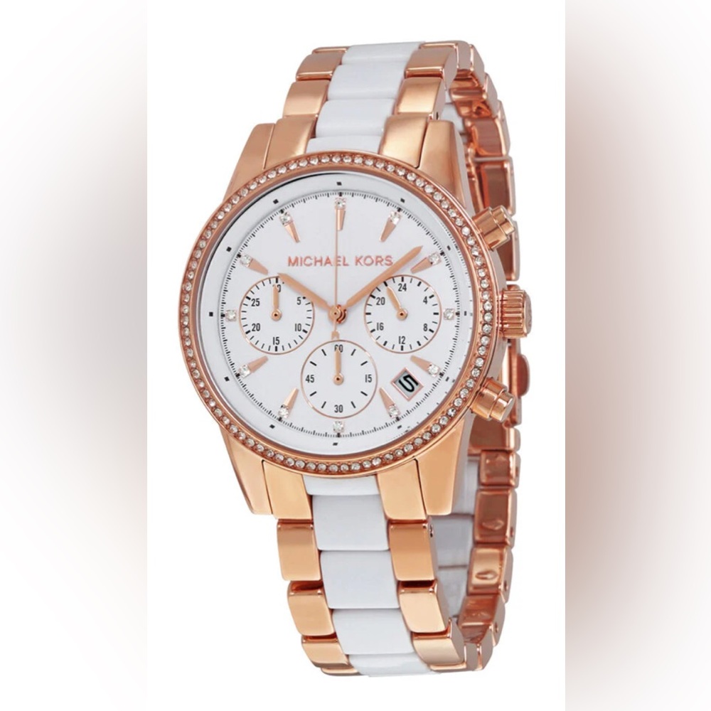 White with Rose Gold Michael Kors Watch